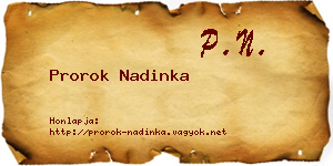 Prorok Nadinka névjegykártya